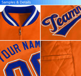 Custom Gradient Full-Zip Personalized Stitched Letters Logo Sweatshirt Letterman Bomber Coats for Adult/Youth With Pocket