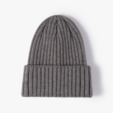 Custom Winter Unisex Solid Color Warm Soft Hiphop Knitted Hat Cuffed Skull Beanie Cap