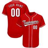 Custom Red Team Classic Style Authentic Baseball Jersey