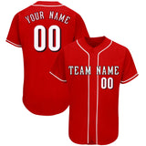 Custom Red Team Classic Style Authentic Baseball Jersey