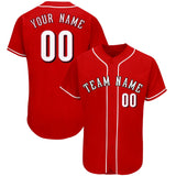 Custom Red Team Classic Style Authentic Baseball Jersey