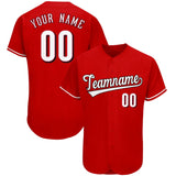 Custom Red Team Classic Style Authentic Baseball Jersey
