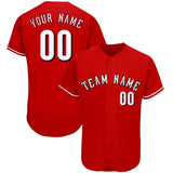 Custom Red Team Classic Style Authentic Baseball Jersey
