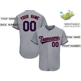 Custom Gray Team Classic Authentic Baseball Jersey