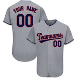 Custom Gray Team Classic Authentic Baseball Jersey
