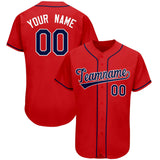 Custom Red Team Classic Style Authentic Baseball Jersey