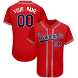 Custom Red Team Classic Style Authentic Baseball Jersey