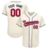 Custom Cream Team Classic Style Authentic Baseball Jersey