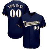Custom Navy Team Classic Style Authentic Baseball Jersey