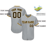 Custom Gray Team Classic Style Authentic Baseball Jersey