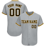 Custom Gray Team Classic Style Authentic Baseball Jersey
