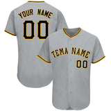 Custom Gray Team Classic Style Authentic Baseball Jersey