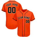 Custom Orange Team Classic Style Authentic Baseball Jersey