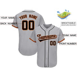 Custom Gray Team Classic Style Authentic Baseball Jersey