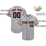 Custom Gray Team Classic Style Authentic Baseball Jersey