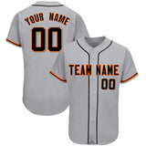 Custom Gray Team Classic Style Authentic Baseball Jersey