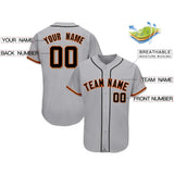 Custom Gray Team Classic Style Authentic Baseball Jersey