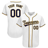 Custom White Team Classic Style Authentic Baseball Jersey