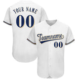 Custom White Team Classic Style Authentic Baseball Jersey