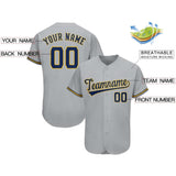 Custom Gray Team Classic Style Authentic Baseball Jersey