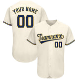 Custom Cream Team Classic Style Authentic Baseball Jersey
