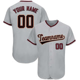 Custom Gray Team Classic Style Authentic Baseball Jersey