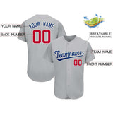 Custom Gray Team Classic Style Authentic Baseball Jersey