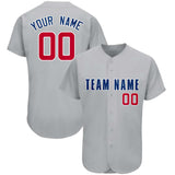 Custom Gray Team Classic Style Authentic Baseball Jersey