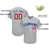 Custom Gray Team Classic Style Authentic Baseball Jersey