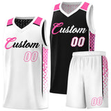 Custom Black White Side Gradient Patttern Double Side Sports Uniform Basketball Jersey