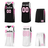 Custom Black White Side Gradient Patttern Double Side Sports Uniform Basketball Jersey