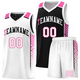 Custom Black White Side Gradient Patttern Double Side Sports Uniform Basketball Jersey