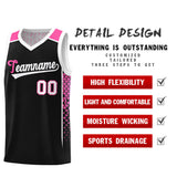 Custom Black White Side Gradient Patttern Double Side Sports Uniform Basketball Jersey