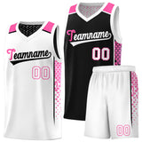 Custom Black White Side Gradient Patttern Double Side Sports Uniform Basketball Jersey