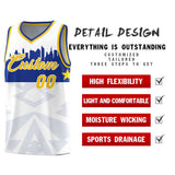 Custom White Personalized City Silhouette Pattern Sports Uniform Basketball Jersey