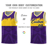 Custom Purple Personalized City Silhouette Pattern Sports Uniform Basketball Jersey