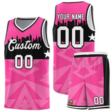 Custom Pink Personalized City Silhouette Pattern Sports Uniform Basketball Jersey