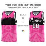 Custom Pink Personalized City Silhouette Pattern Sports Uniform Basketball Jersey