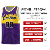 Custom Purple Personalized City Silhouette Pattern Sports Uniform Basketball Jersey