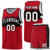 Custom Red Personalized City Silhouette Pattern Sports Uniform Basketball Jersey
