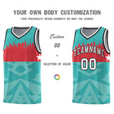 Custom Bright Green Personalized City Silhouette Pattern Sports Uniform Basketball Jersey