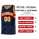 Custom Navy Personalized City Silhouette Pattern Sports Uniform Basketball Jersey