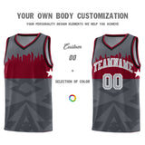 Custom Dark Gray Personalized City Silhouette Pattern Sports Uniform Basketball Jersey