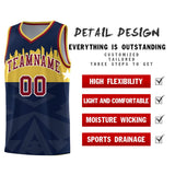 Custom Navy Personalized City Silhouette Pattern Sports Uniform Basketball Jersey