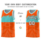 Custom Orange Personalized City Silhouette Pattern Sports Uniform Basketball Jersey