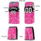 Custom Pink Personalized City Silhouette Pattern Sports Uniform Basketball Jersey