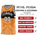 Custom Orange Personalized City Silhouette Pattern Sports Uniform Basketball Jersey