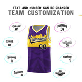 Custom Purple Personalized City Silhouette Pattern Sports Uniform Basketball Jersey