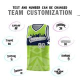 Custom Neon Green Personalized City Silhouette Pattern Sports Uniform Basketball Jersey