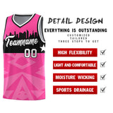 Custom Pink Personalized City Silhouette Pattern Sports Uniform Basketball Jersey